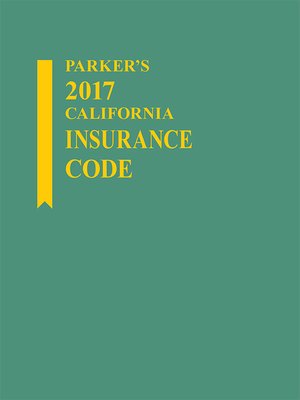 cover image of Parker's California Insurance Code